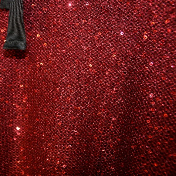 A.n.a Womens Maroon Scoop Neck Sequin Sweater, Tie Back, Size Small, Holiday - Picture 9 of 10